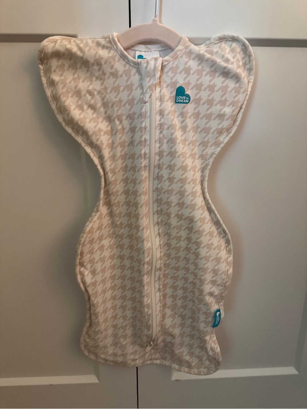Love to Dream Beige Houndstooth Swaddle Suit